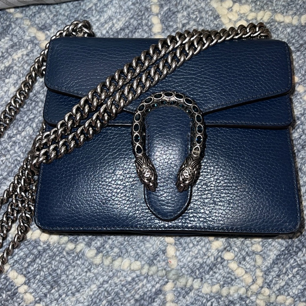 Authentic Mini navy Dionysus Gucci bag (missing one crystal) originally $2300)